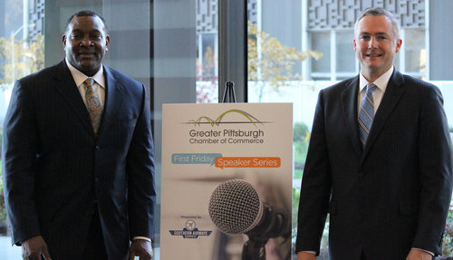 Pittsburgh Public Schools  Superintendent Dr. Anthony Hamlet and GPCC President Matt Smith at the GPCC's First Friday Speaker Series.
